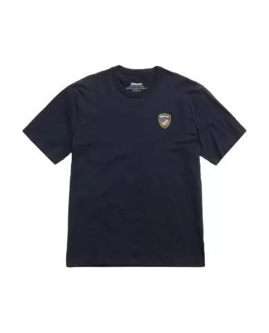 T-shirt Uomo blu scudo 3D gommato 25SBLUH02194 004547 FAXON|BLAUER T-shirt Uomo blu scudo 3D gommato 25SBLUH02194 004547 FAXON|BLAUER