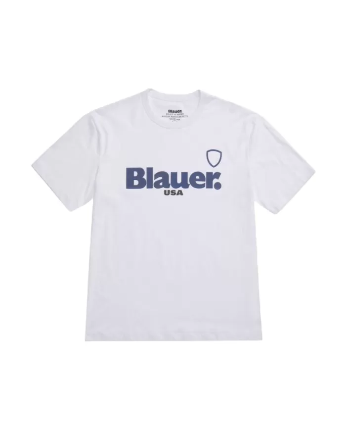 T-shirt Uomo bianca logo 3D gommato 25SBLUH02195 004547 FAVRE|BLAUER T-shirt Uomo bianca logo 3D gommato 25SBLUH02195 004547 FAVRE|BLAUER