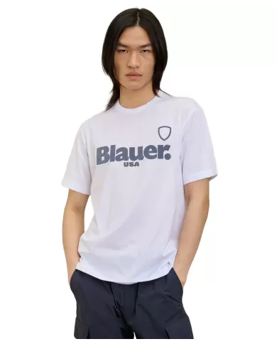 T-shirt Uomo bianca logo 3D gommato 25SBLUH02195 004547 FAVRE|BLAUER T-shirt Uomo bianca logo 3D gommato 25SBLUH02195 004547 FAVRE|BLAUER