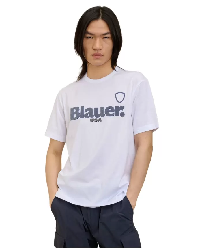 T-shirt Uomo bianca logo 3D gommato 25SBLUH02195 004547 FAVRE|BLAUER T-shirt Uomo bianca logo 3D gommato 25SBLUH02195 004547 FAVRE|BLAUER
