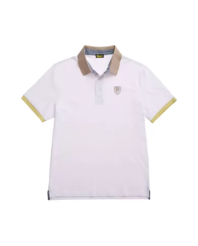 Polo Uomo bianca con scudo ricamato25SBLUT02313 006818 DABNEY|BLAUER Polo Uomo bianca con scudo ricamato25SBLUT02313 006818 DABNEY|BLAUER