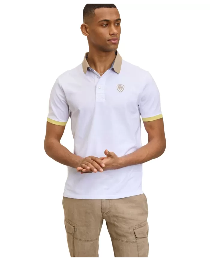Polo Uomo bianca con scudo ricamato25SBLUT02313 006818 DABNEY|BLAUER Polo Uomo bianca con scudo ricamato25SBLUT02313 006818 DABNEY|BLAUER