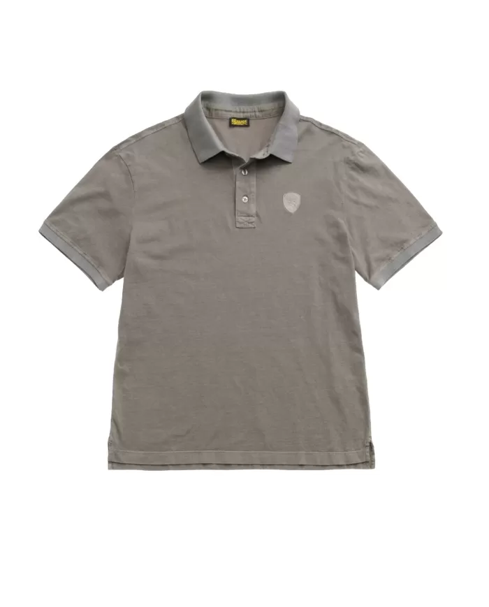 Polo Uomo in cotone verde militare 25SBLUT02346 007132 DEVIT|BLAUER Polo Uomo in cotone verde militare 25SBLUT02346 007132 DEVIT|BLAUER