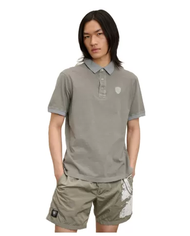 Polo Uomo in cotone verde militare 25SBLUT02346 007132 DEVIT|BLAUER Polo Uomo in cotone verde militare 25SBLUT02346 007132 DEVIT|BLAUER