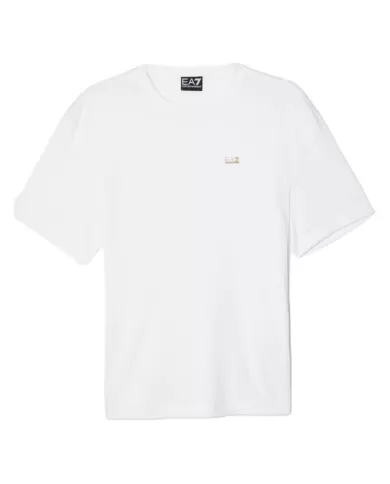 T-shirt Donna bianca con logo oro 7W000189 AF13919|EA7 T-shirt Donna bianca con logo oro 7W000189 AF13919|EA7