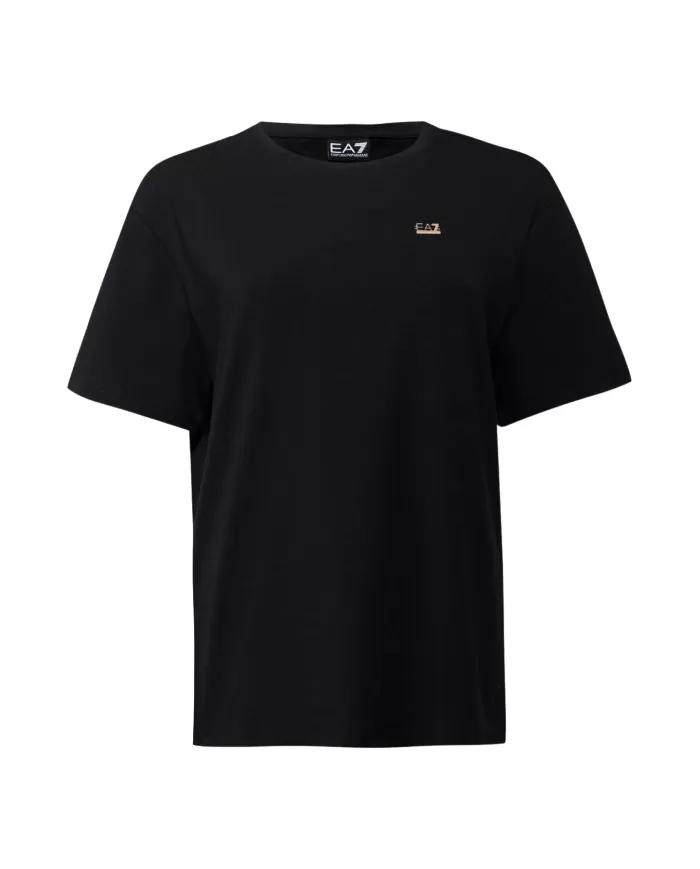 T-shirt Donna nera con logo oro 7W000189 AF13919|EA7 T-shirt Donna nera con logo oro 7W000189 AF13919|EA7