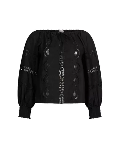Blusa Donna nera ricamata traforata WA5257T4853|LIU JO Blusa Donna nera ricamata traforata WA5257T4853|LIU JO