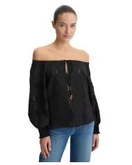 Blusa Donna nera ricamata traforata WA5257T4853|LIU JO Blusa Donna nera ricamata traforata WA5257T4853|LIU JO