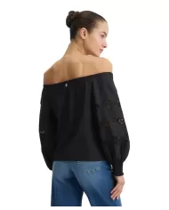 Blusa Donna nera ricamata traforata WA5257T4853|LIU JO Blusa Donna nera ricamata traforata WA5257T4853|LIU JO