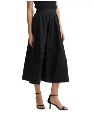 Gonna Donna nera ricamata traforata WA5258T4853|LIU JO