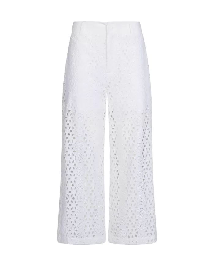 Pantaloni Donna bianco in pizzo ricamato WA5282T2182| Pantaloni Donna bianco in pizzo ricamato WA5282T2182|