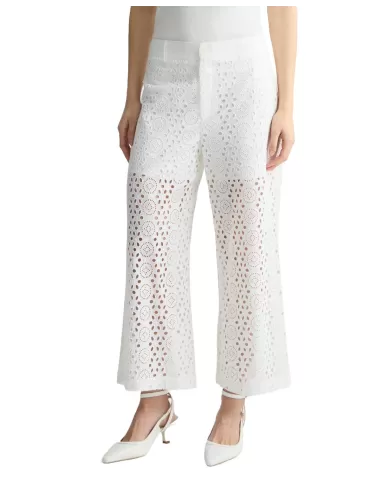 Pantaloni Donna bianco in pizzo ricamato WA5282T2182| Pantaloni Donna bianco in pizzo ricamato WA5282T2182|