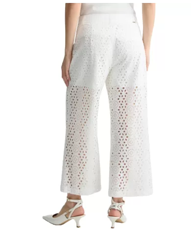 Pantaloni Donna bianco in pizzo ricamato WA5282T2182| Pantaloni Donna bianco in pizzo ricamato WA5282T2182|
