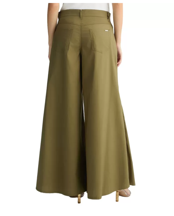 パンツ LIU JO Women Denim Pants WA5511T4319 X0680 Green Pantaloni Donna larghi in cotone WA5511T4319|LIU JO
