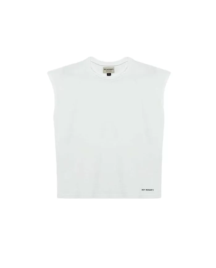 T-shirt Donna bianca smanicata RND90171CB55XXXX|ROY ROGER'S T-shirt Donna bianca smanicata RND90171CB55XXXX|ROY ROGER'S
