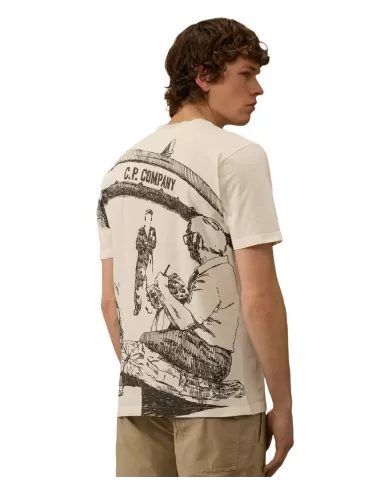 T-shirt Uomo in cotone con maxi stampa 18CMTS317A 005431G|C.P. COMPANY