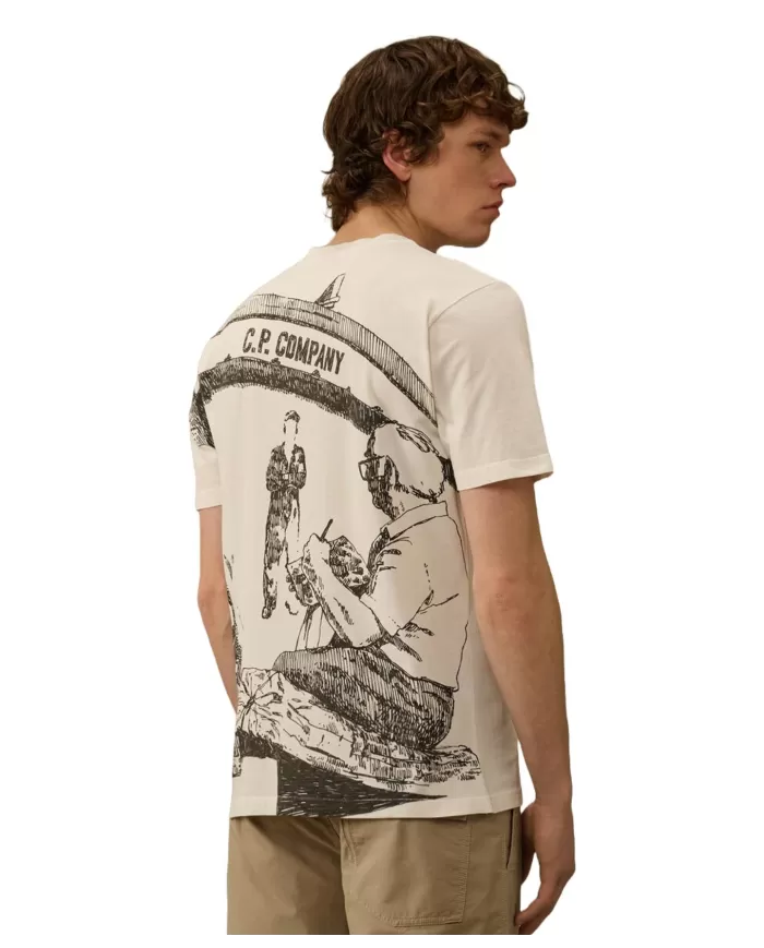 T-shirt Uomo in cotone con maxi stampa 18CMTS317A 005431G|C.P. COMPANY