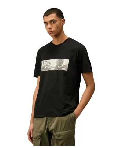 T-shirt Uomo nera in cotone 18CMTS319A 005431G|C.P. COMPANY