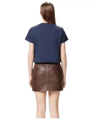 T-shirt Donna blu con maxi logo cristalli 100535 A2G7 QUENTIN|PINKO T-shirt Donna blu con maxi logo cristalli 100535 A2G7 QUENTIN|PINKO