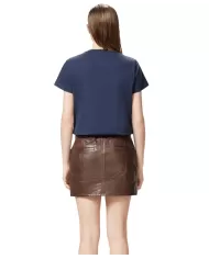 T-shirt Donna blu con maxi logo cristalli 100535 A2G7 QUENTIN|PINKO T-shirt Donna blu con maxi logo cristalli 100535 A2G7 QUENTIN|PINKO