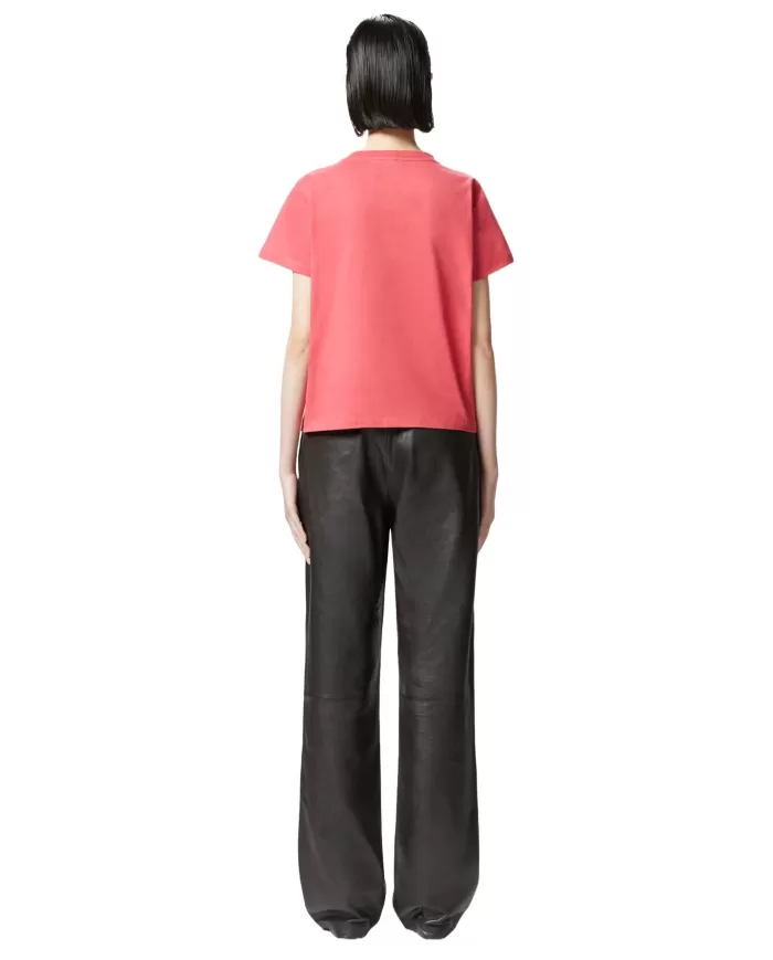 PINKO T-shirt Donna 103320 A2G7 NAMBRONE in cotone con logo ricamo gioiello O57 ROSSO