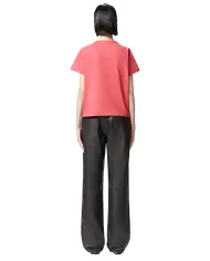 PINKO T-shirt Donna 103320 A2G7 NAMBRONE in cotone con logo ricamo gioiello O57 ROSSO