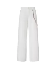 Pantalone Donna bianco a gamba lunga ed ampia 104601 A2DO LAURYN|PINKO