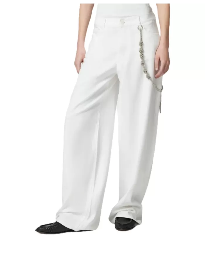 Pantalone Donna bianco a gamba lunga ed ampia 104601 A2DO LAURYN|PINKO Pantalone Donna bianco a gamba lunga ed ampia 104601 A2DO LAURYN|PINKO