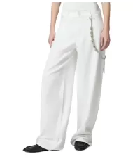 Pantalone Donna bianco a gamba lunga ed ampia 104601 A2DO LAURYN|PINKO