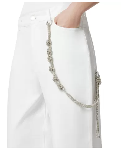 Pantalone Donna bianco a gamba lunga ed ampia 104601 A2DO LAURYN|PINKO