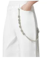 Pantalone Donna bianco a gamba lunga ed ampia 104601 A2DO LAURYN|PINKO