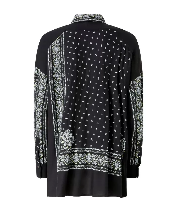 Camicia Donna asimmetrica stampa bandana 104664 A2CK CLOCKS|PINKO Camicia Donna asimmetrica stampa bandana 104664 A2CK CLOCKS|PINKO