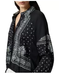 Camicia Donna asimmetrica stampa bandana 104664 A2CK CLOCKS|PINKO