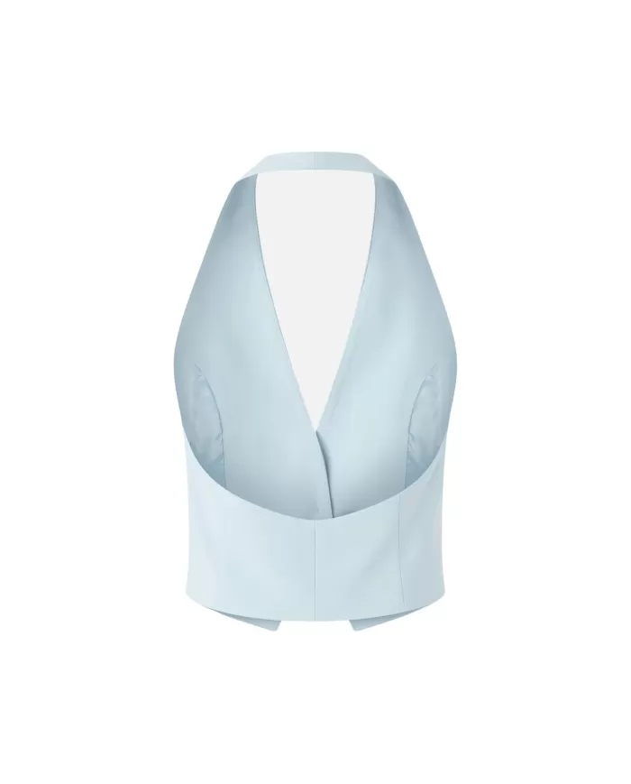 Gilet Donna azzurro con schiena scopetra 104931 A213 MORETTA|PINKO Gilet Donna azzurro con schiena scopetra 104931 A213 MORETTA|PINKO