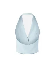 Gilet Donna azzurro con schiena scopetra 104931 A213 MORETTA|PINKO Gilet Donna azzurro con schiena scopetra 104931 A213 MORETTA|PINKO