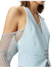 Gilet Donna azzurro con schiena scopetra 104931 A213 MORETTA|PINKO Gilet Donna azzurro con schiena scopetra 104931 A213 MORETTA|PINKO