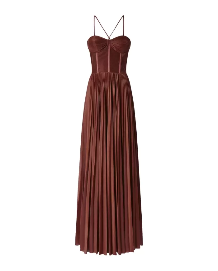 Abito Donna con bustino e gonna lunga plissè 104994 A2DM CICOGNA|PINKO Abito Donna con bustino e gonna lunga plissè 104994 A2DM CICOGNA|PINKO