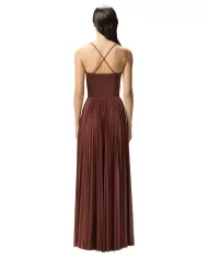 Abito Donna con bustino e gonna lunga plissè 104994 A2DM CICOGNA|PINKO