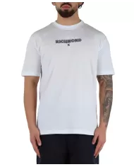 T-shirt Uomo bianca in cotone UMP25302TSTSC CAUSENI|RICHMOND