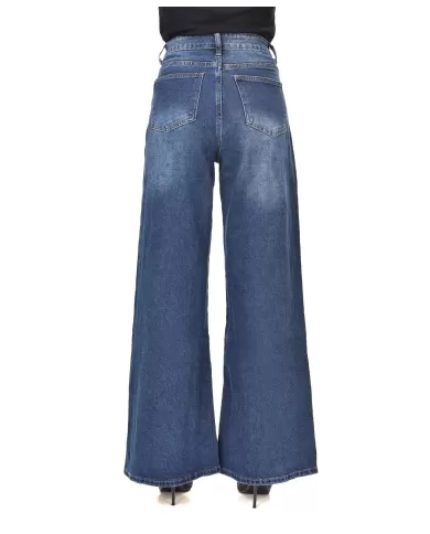 Jeans Donna stile palazzo a vita alta F31536|ADM