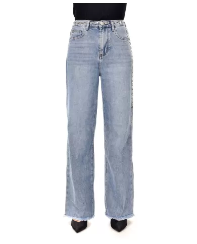 Jeans Donna stile palazzo con cinta abbinata F31675|ADM