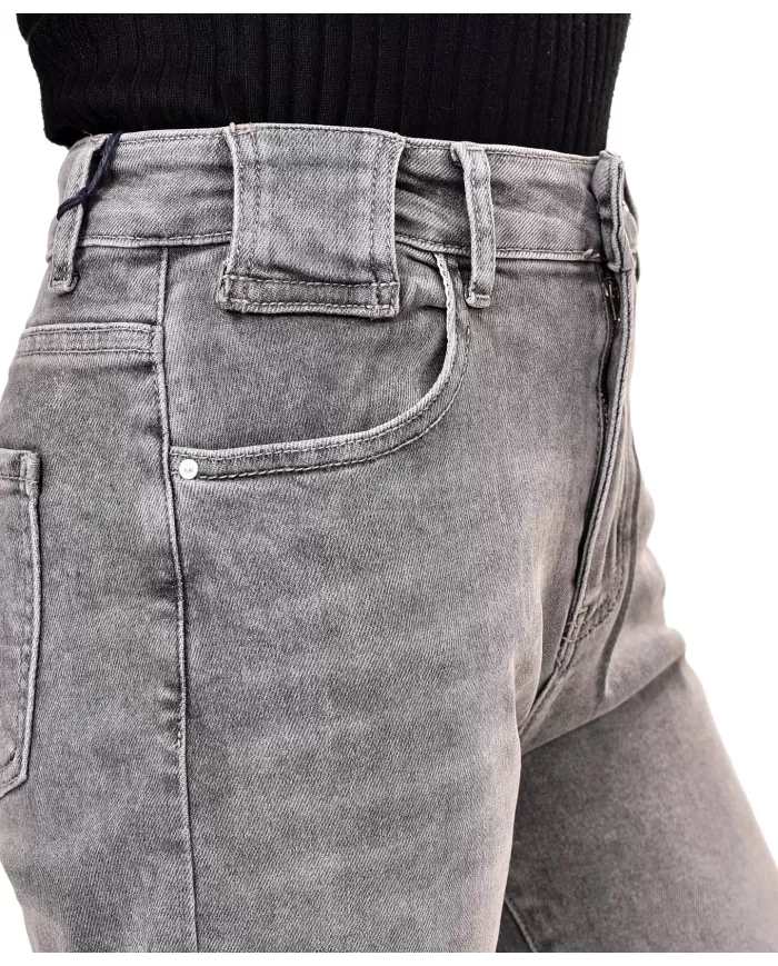 Jeans Donna grigio stile mom F31770|ADM