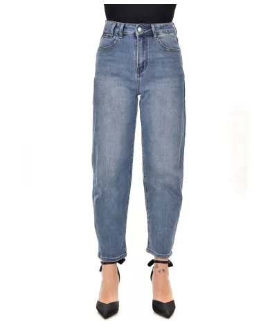 Jeans Donna stile MUM slim fit a vita alta F31770 |ADM