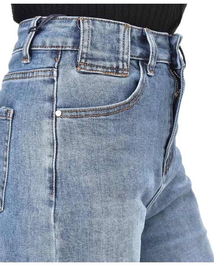 Jeans Donna stile MUM slim fit a vita alta F31770 |ADM