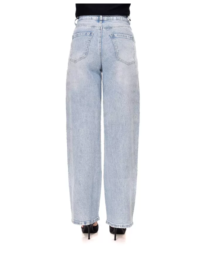 Jeans Donna slim stile palazzo con strass F31824|ADM Jeans Donna slim stile palazzo con strass F31824|ADM