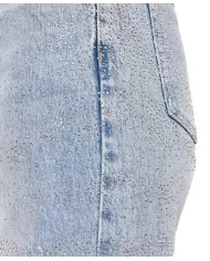 Jeans Donna slim stile palazzo con strass F31824|ADM