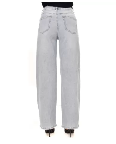 Jeans Donna slim stile palazzo con pietre F31837|ADM