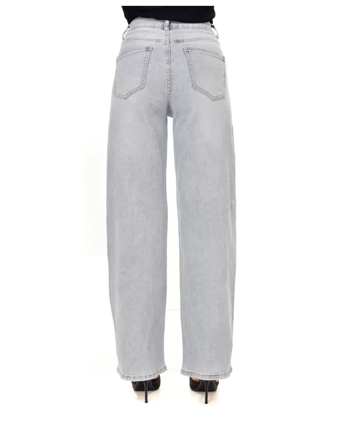 Jeans Donna slim stile palazzo con pietre F31837|ADM Jeans Donna slim stile palazzo con pietre F31837|ADM