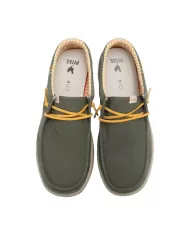 Mocassino Uomo verdone in cotone e camoscio LEDRO |WALK IN PITAS