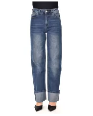 Jeans Donna regular stile boyfriend con dettaglio piega MI24175|ADM
